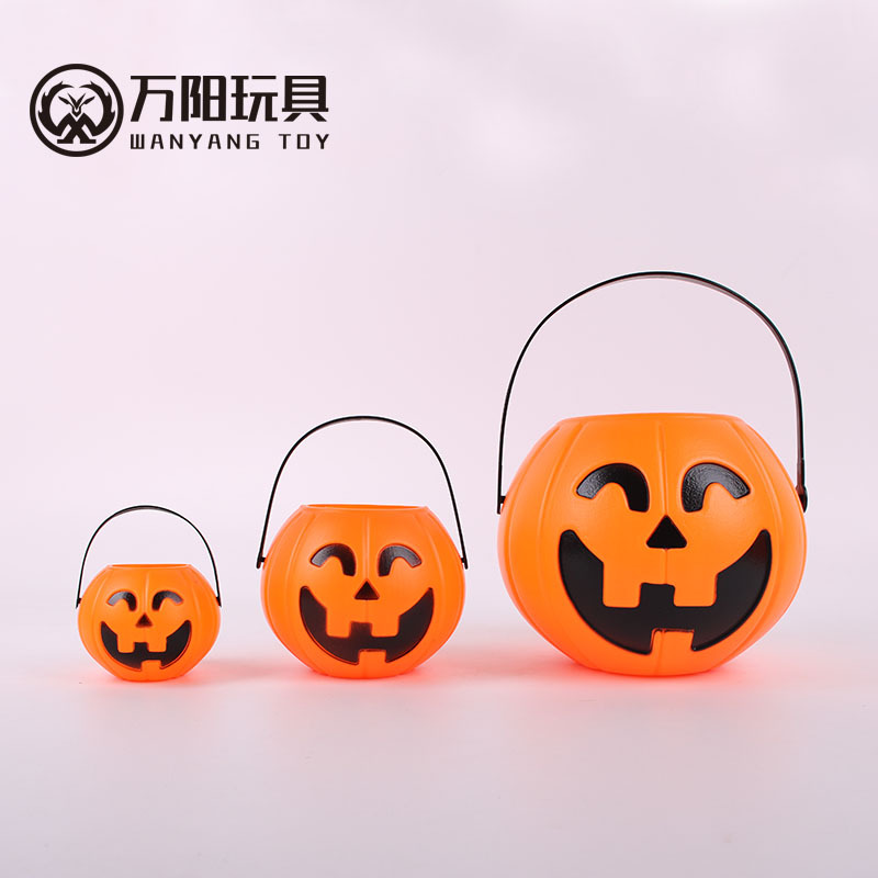 Cubo de calabaza para Halloween para niños, con sonido y luz, para regalo, al por mayor