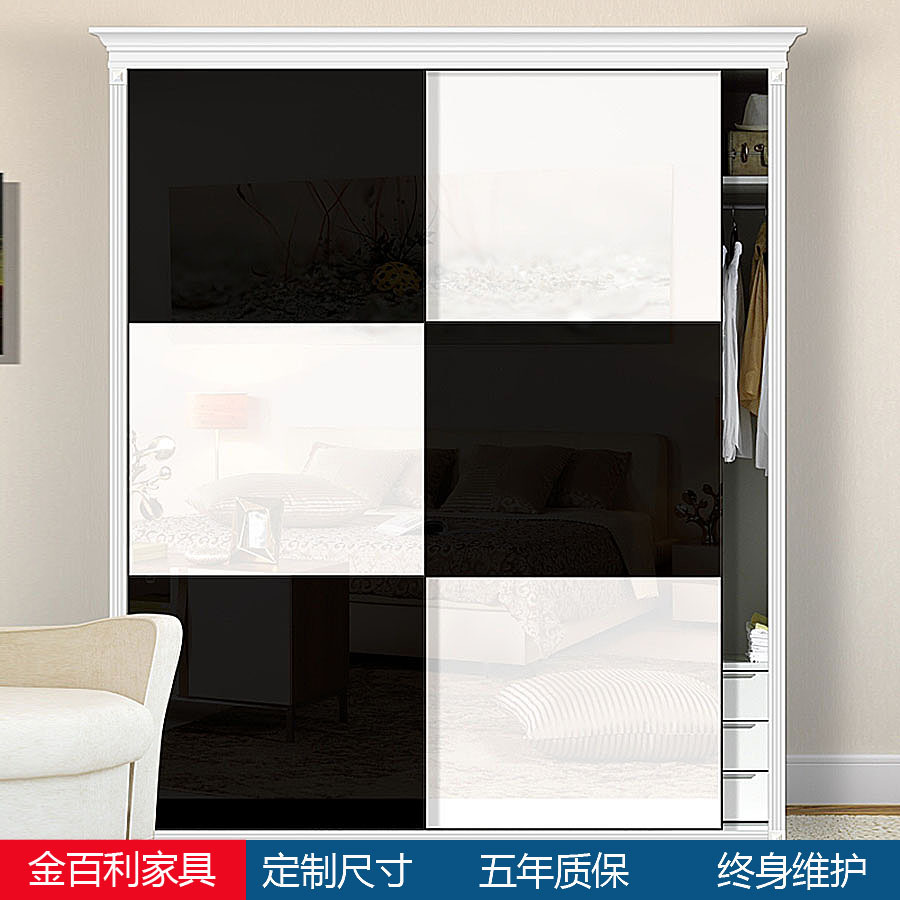 烤漆门推拉门定制衣柜门板吸塑门现代简约衣柜移门定做厂家批发