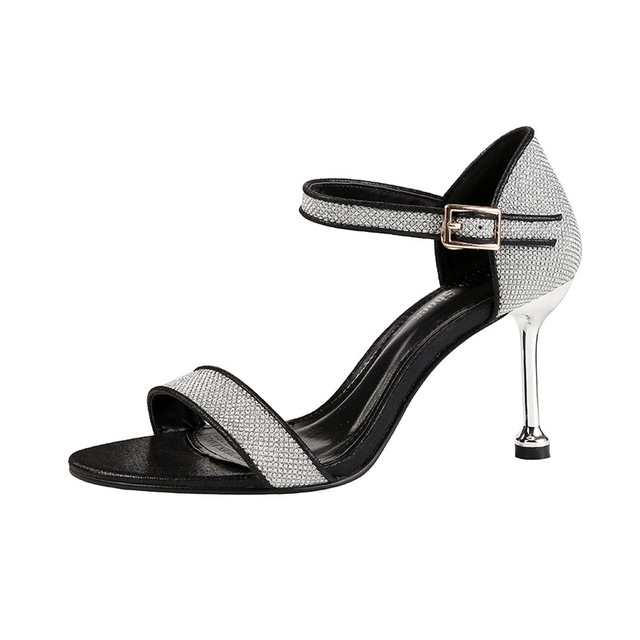 fashion open-toed high heels with one-word ribbon nightclub 