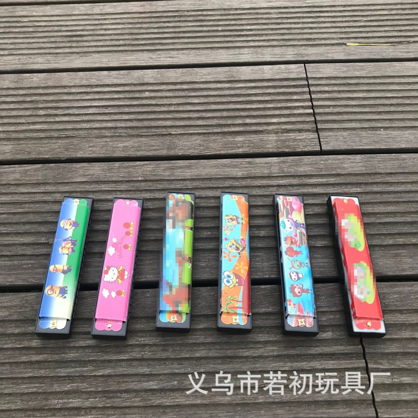 Children's harmonica double row 16 hole cartoon metal harmonica children's enlightenment wind Musical Instruments educational toys wholesale