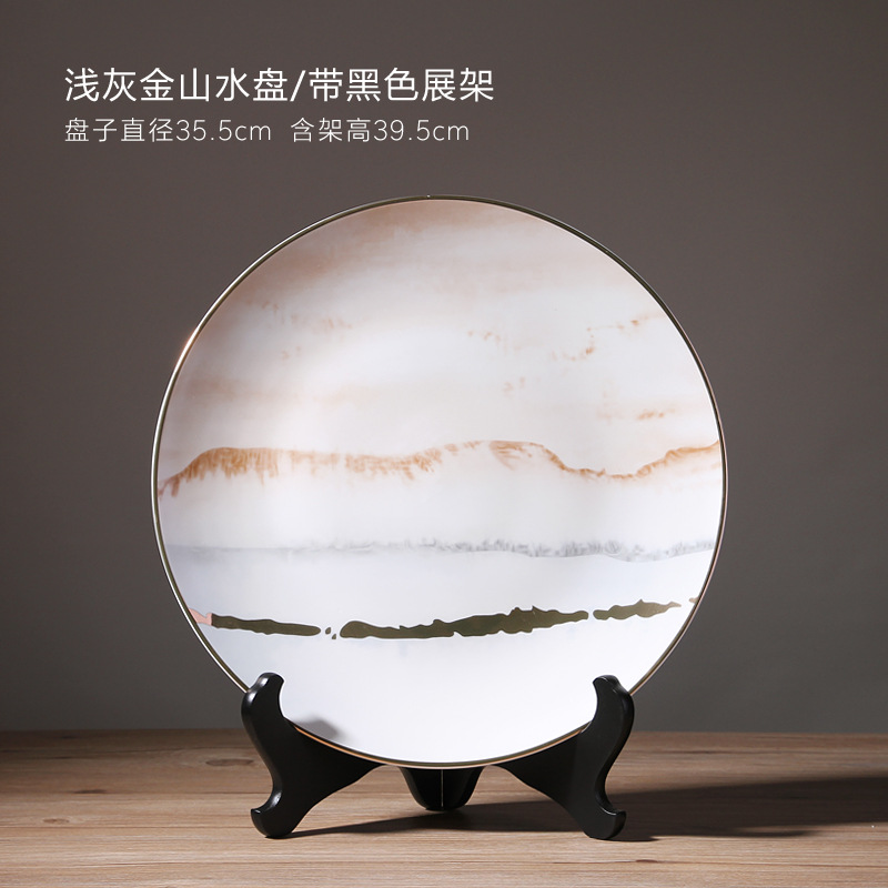 Placa de cerámica placa decoración placa colgante nuevo estilo chino salón entrada vino gabinete artesanía decoración al por mayor