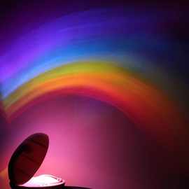 创意小夜灯 一代彩虹投影灯投影仪蛋形彩虹投影灯七彩led投影灯