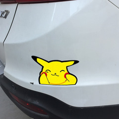 神奇寶貝皮卡丘車貼 寵物小精靈趣味貼遮擋劃痕車貼