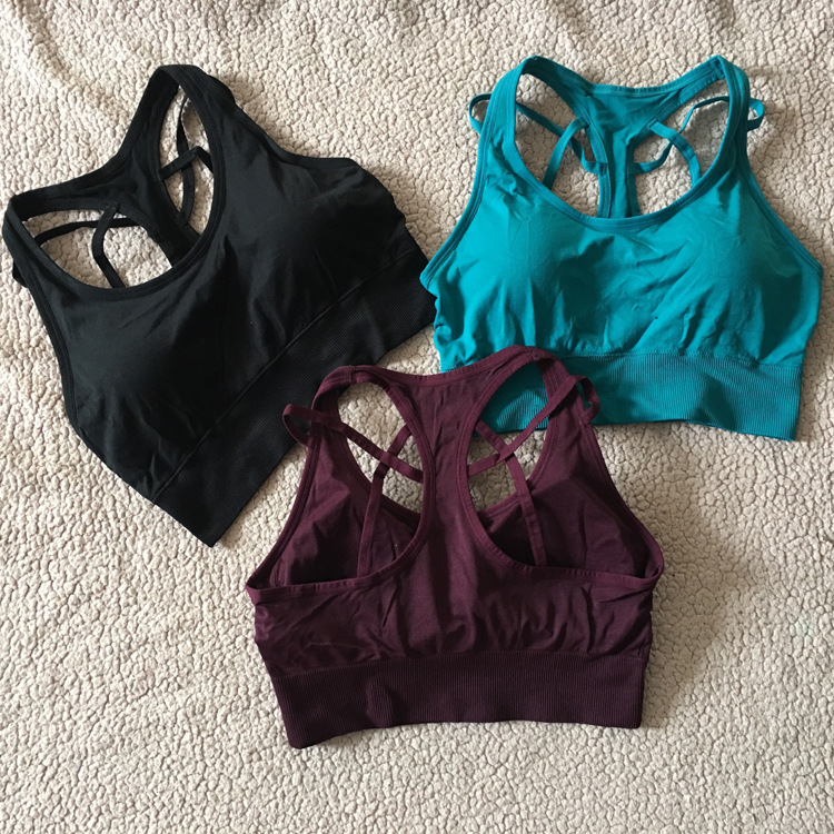 Foreign trade The original single- Broad shoulders Beautiful back Bras yoga Bodybuilding motion run Underwear moisture absorption Perspiration Quick drying vest
