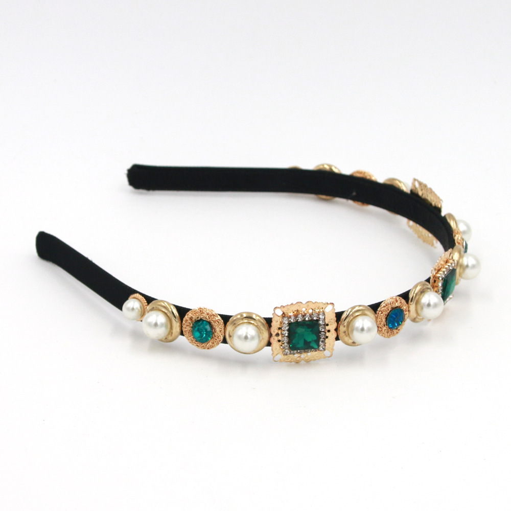 Hot Selling Fashion Crystal Clear Gemstone Metal Headband Wholesale display picture 9