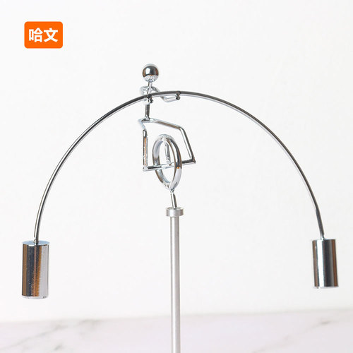 Large/Creative Stainless Steel Balance Ball Tumbler Little Man Inertia Ornament Swinging Decompression Little Iron Man Unicycle