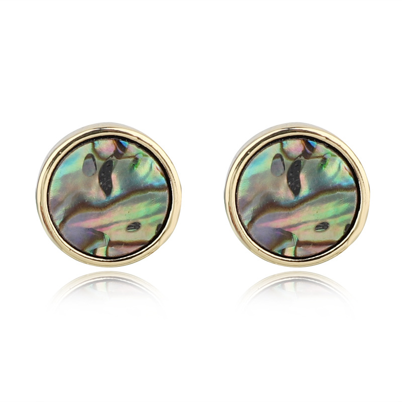 Jewelry Round Imitation Abalone Shell Earrings Colored Shell Earrings Resin Earrings display picture 5