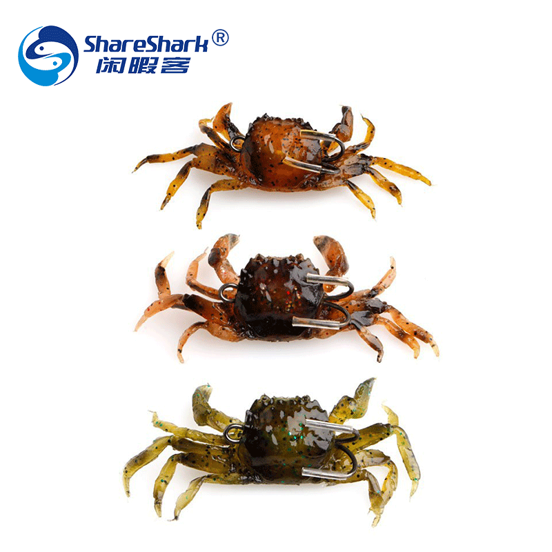 Lifelike Soft Crab Fishing Lures Soft Craw Baits Fresh Water Bass Swimbait Tackle Gear