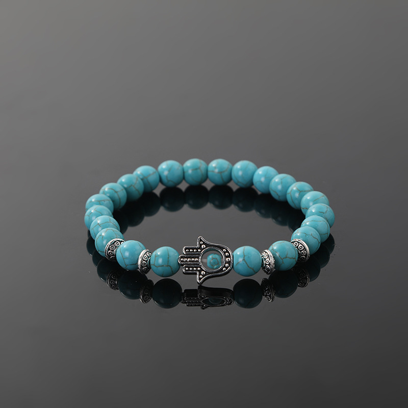 Round Pattern Women'S Gender Fashion Round Turquoise Beaded Bracelets 1 Piece