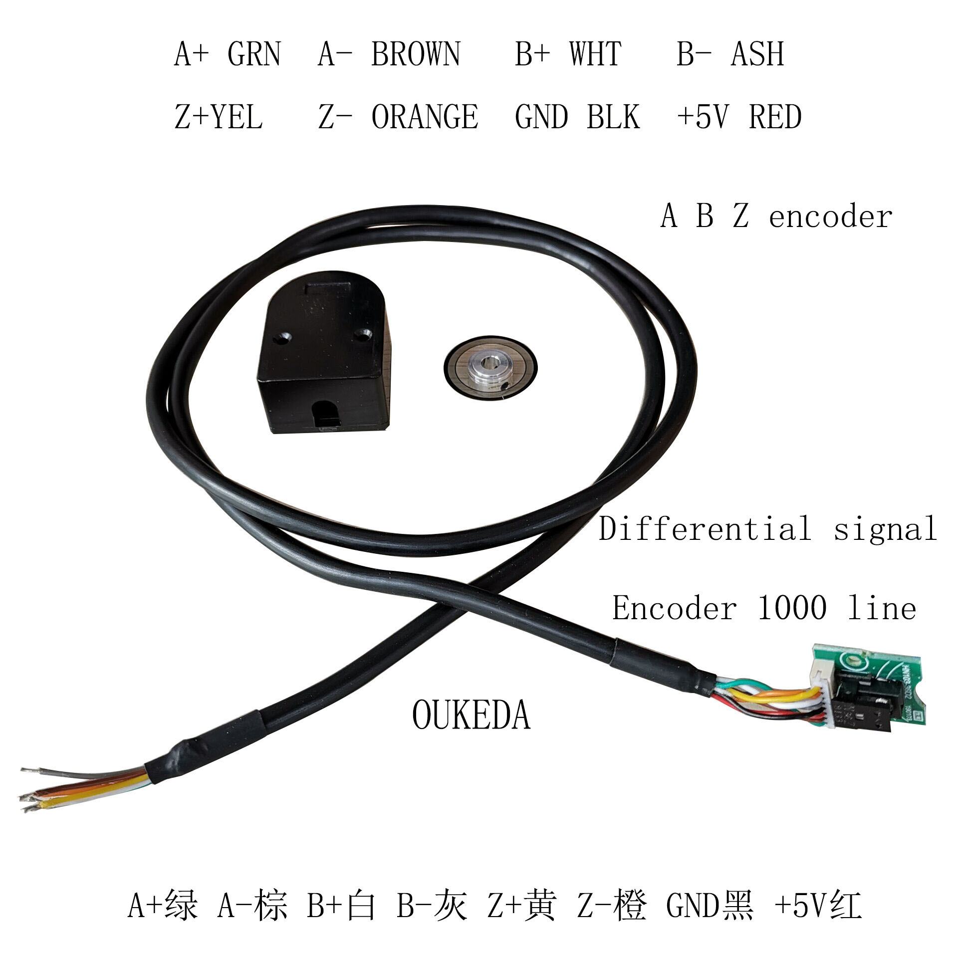 1000线 三通道 增量编码器 A B Z 零点编码器 步进电机编码器