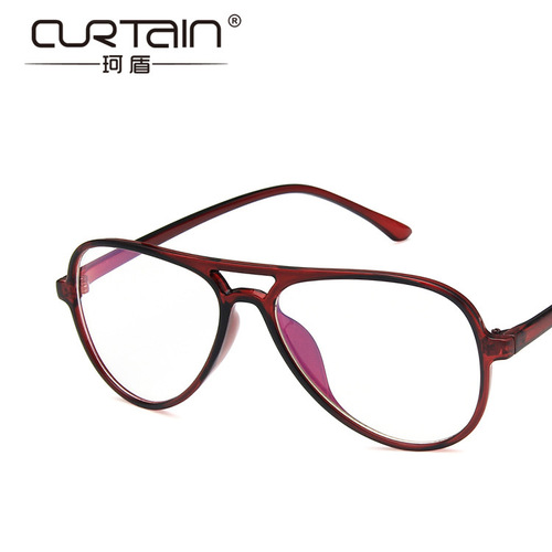 New Trend Retro Double Bridge Eyeglass Frame 2431 Personality Versatile Super Lightweight Eyeglass Frame with Fashionable Flat-Sided Prescription Lenses