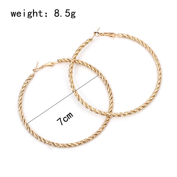 9g Weight Earrings Classification Wedding, Travel Occasion Women'S Gender Fashion Style Gold, Silver Color Metal Ring Exaggerated Geometric Large Frame Circle Earrings 无