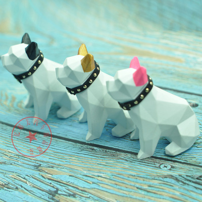 几何狗汽车摆件香熏石膏车载车用香水汽车装饰扩香石汽车用品精油