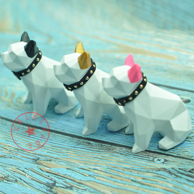 几何狗汽车摆件香熏石膏车载车用香水汽车装饰扩香石汽车用品精油