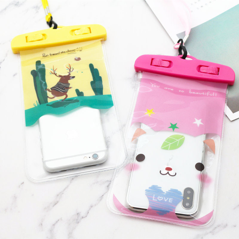 温泉潜水卡通手机防水袋 游泳防水手机袋 通用PVC防水袋厂家直供