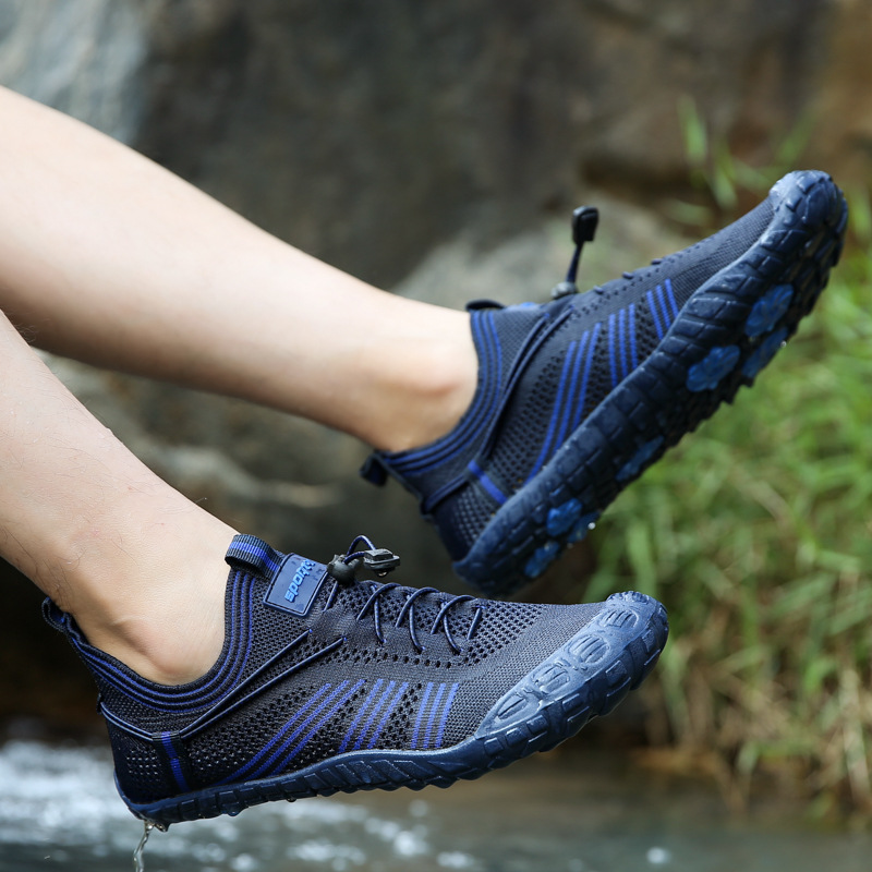 2020跨境新款高弹飞织速干溯溪鞋男鞋户外涉水鞋女五指沙滩鞋批发