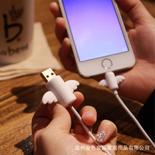 Haojun Angel Creative Simple Data Cable Protective Cover Bat Phone Headset Charging Cable Anti-Break Protective Cover