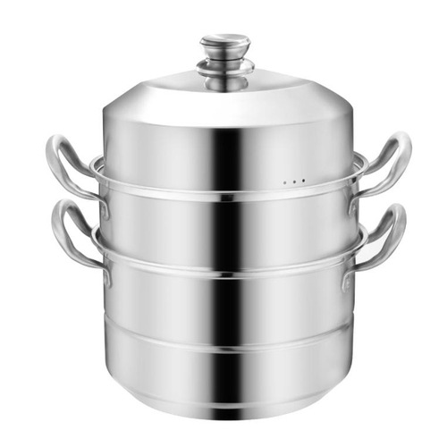 304 stainless steel steamer double-layered three-layer thickened large steamer soup pot uncoated high-end gift heightened pot
