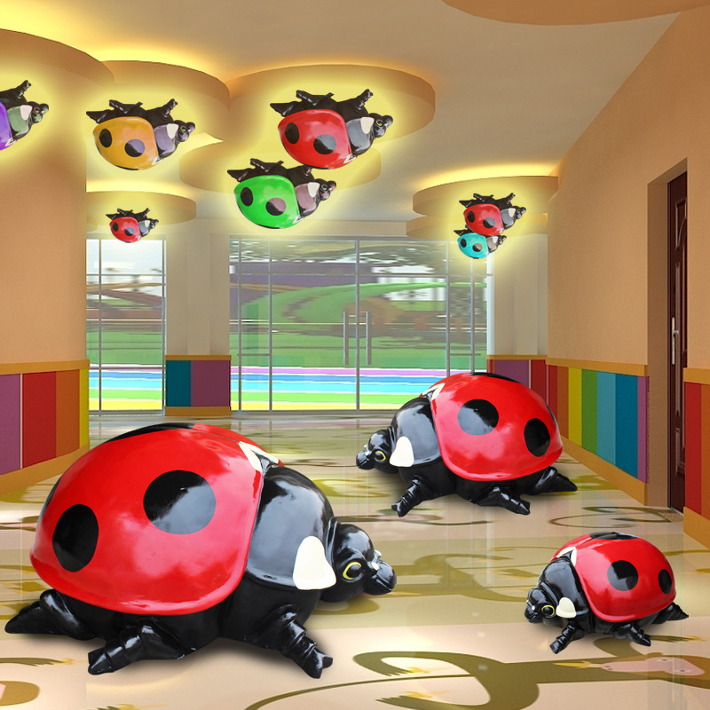 Garden Garden simulation insect seven-star ladybug small beetle Park Children's stool interesting table and chair factory hot sale