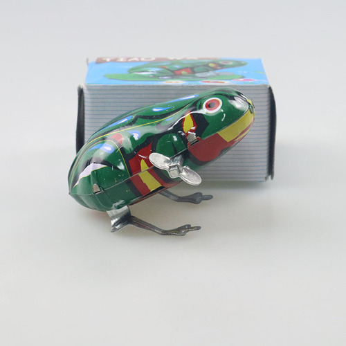 Manufacturer Tin Frog Jumping Frog Wind-up Children's Baby Toy Classic Post-80s Hot Toy Wholesale Stall