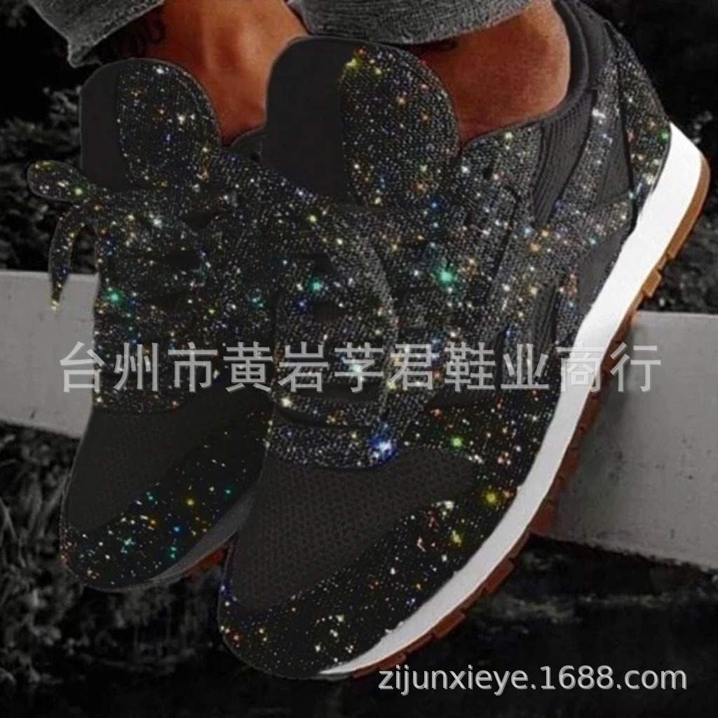 Cross border popular Sequin casual shoes in Europe and America in autumn 2019