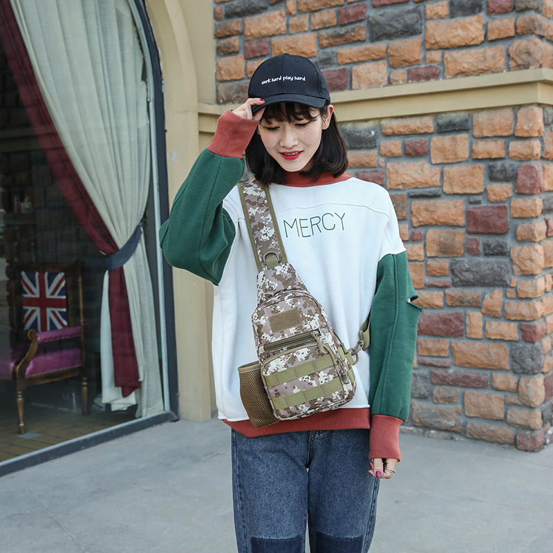 跨境專供2020新款胸包背包男女戰術小胸包迷彩戶外胸包單肩斜挎包