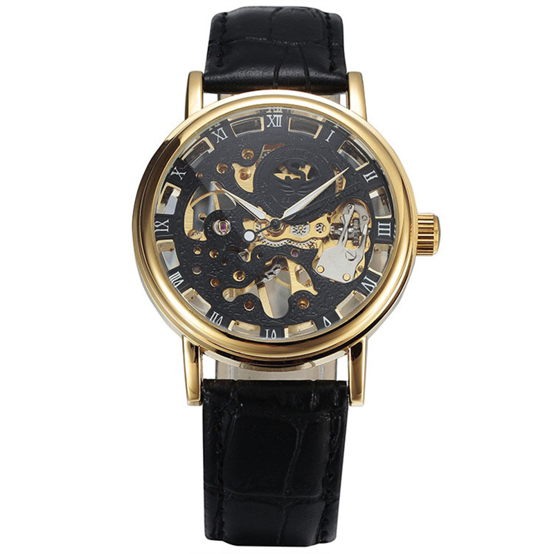 SEWOR hombres reloj mecánico automático hueco transparente inferior Correa reloj manual/automático 606