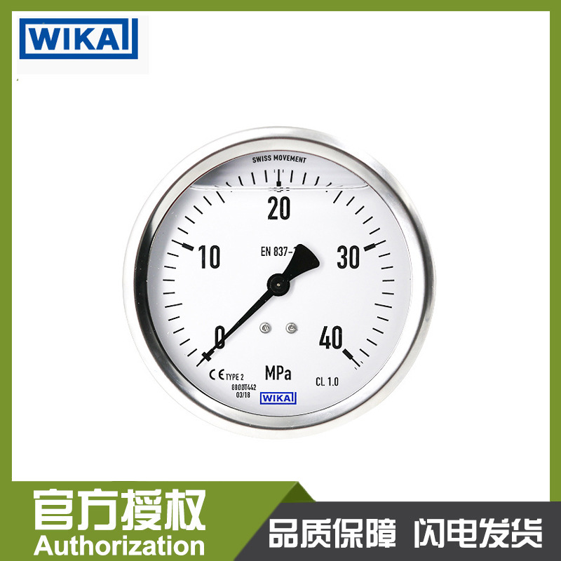 威卡WIKA 黄铜波登管压力表耐震213.53.100 G1/2 德国 EN8|ms