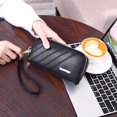 2019 Female bag new pattern lady have more cash than can be accounted for wallet Korean Edition fashion Card position Embroidery Double pull coin purse Purses