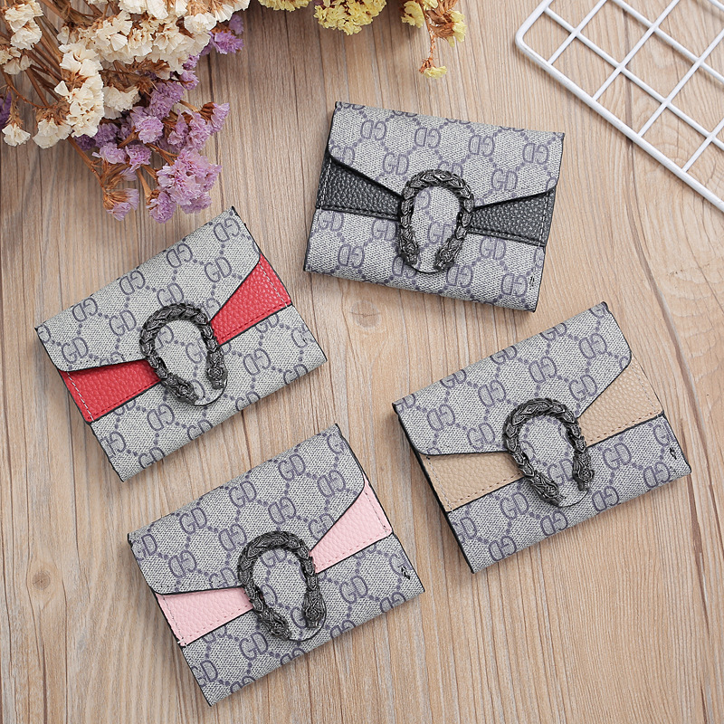 Oil edge short trifold bag