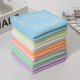 厂家批发超细纤维吸水方巾幼儿园清洁巾儿童巾礼品小毛巾25X25