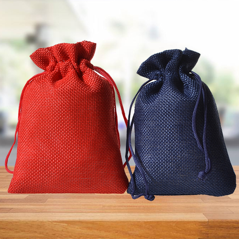 Custom made jewelry bag logo Cotton and hemp Bundle pocket Flax Cloth bag Drawstring bag Storage Packaging bag Wenwan Bag