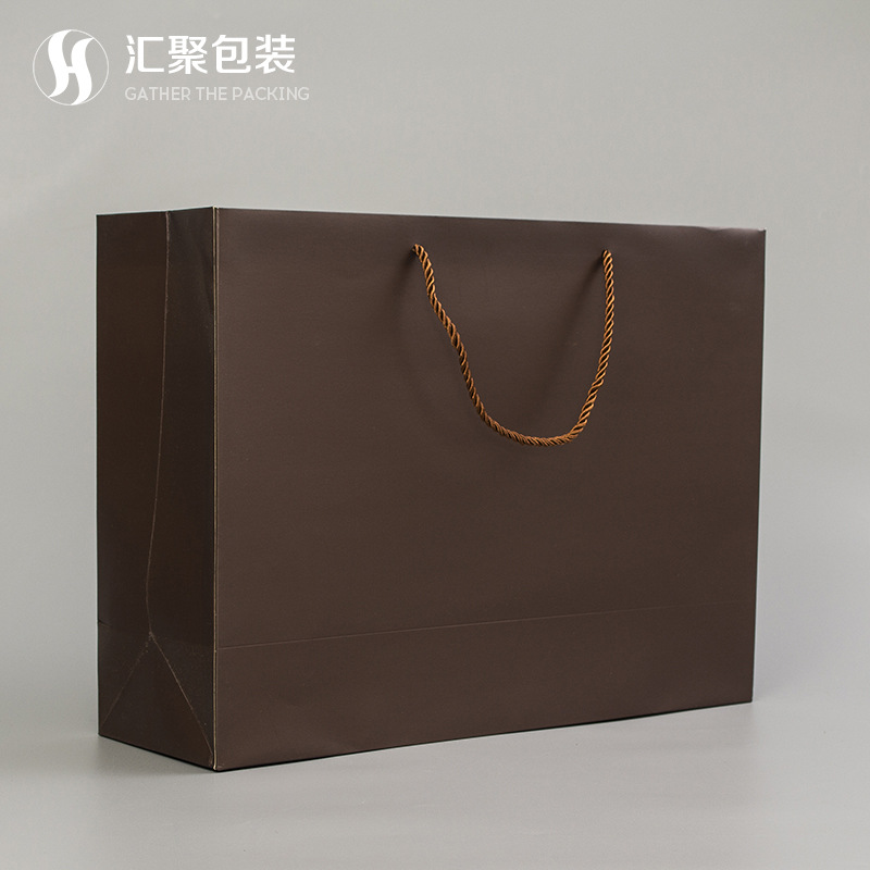 通用简约纯色白卡纸手提袋精美购物礼品包装袋服装店袋子看印logo