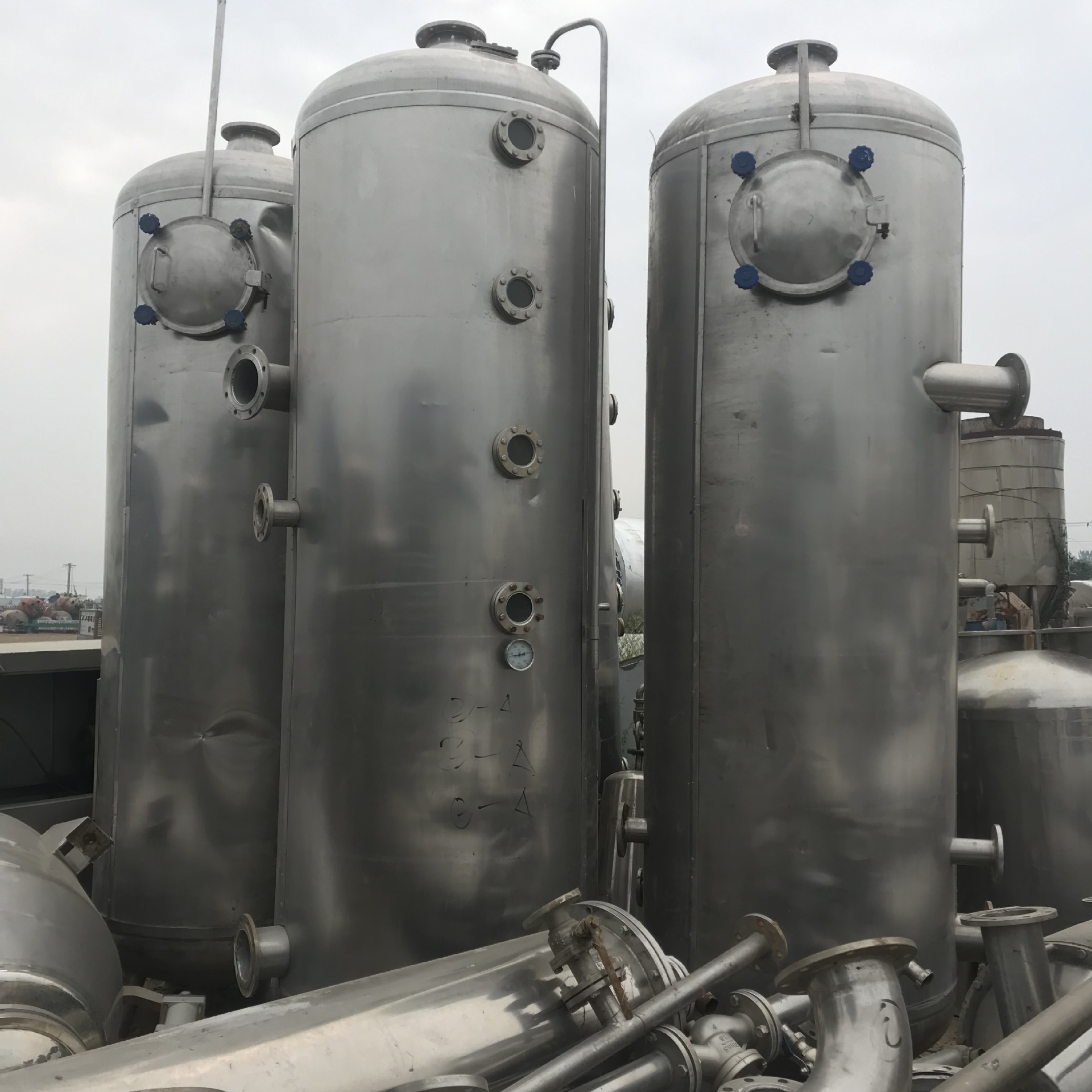 二手降膜蒸发器，二手双效浓缩蒸发器，二手双效2000L浓缩器