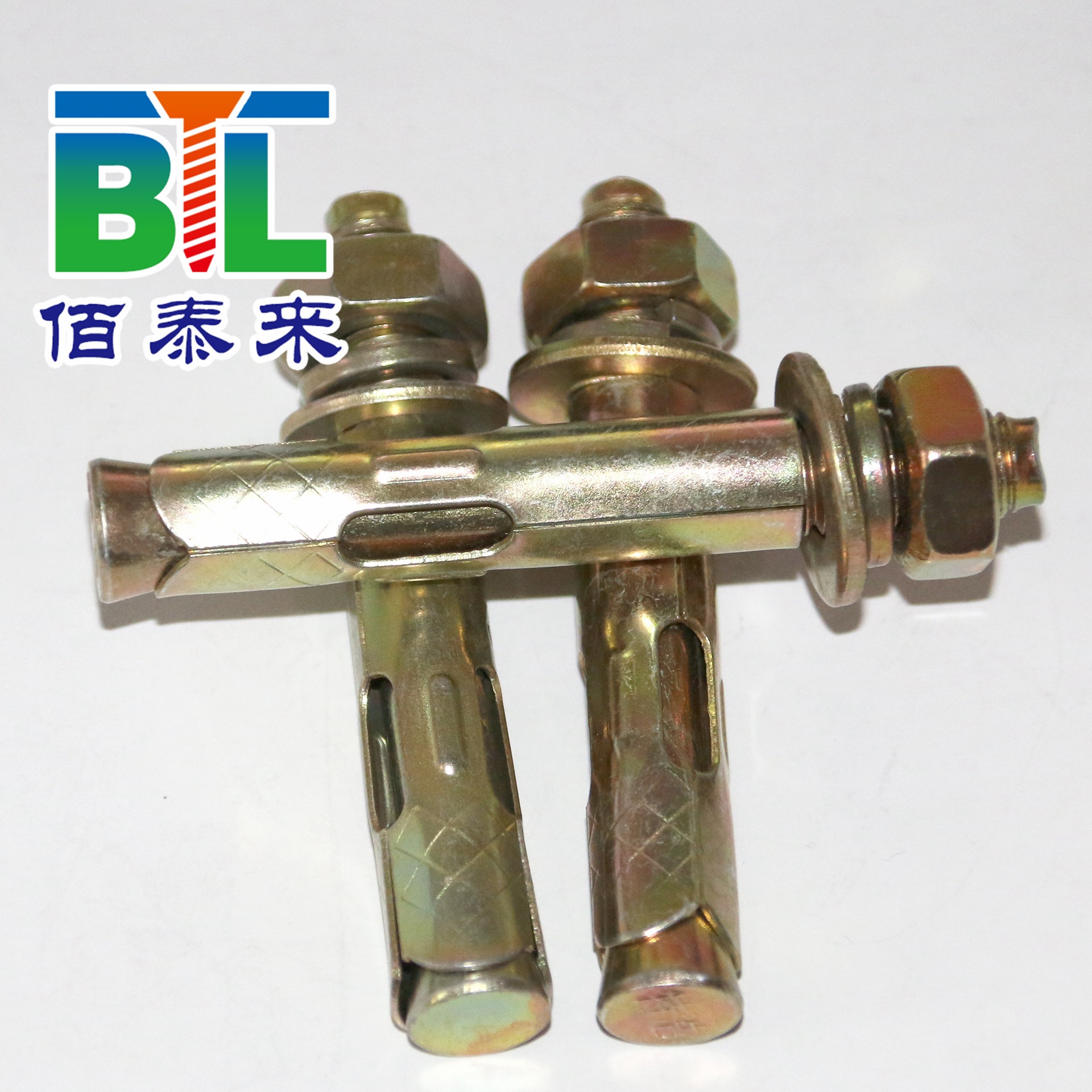 佰泰厂家直销带孔长孔膨胀螺栓 镀彩锌膨胀螺丝 国标螺栓