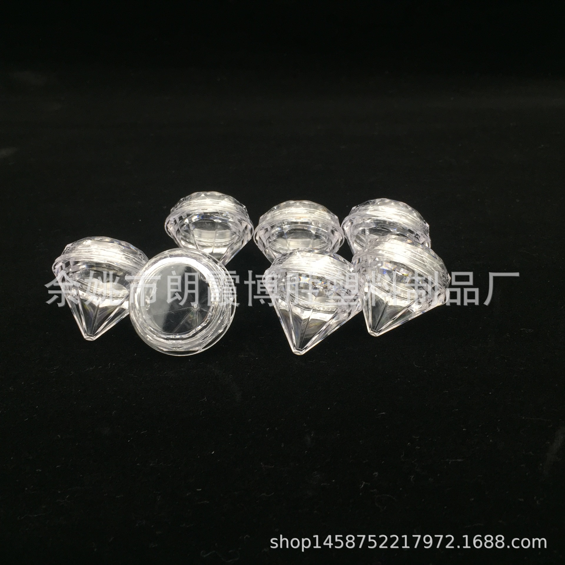 新款5g全ps透明立体钻石面霜盒 小玩意 化妆品分装盒瓶化妆品空瓶