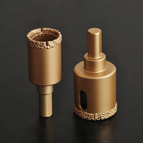 Brazed hole opener round handle hole opener diamond emery hole opener ceramic glass vitrified stone drill bit