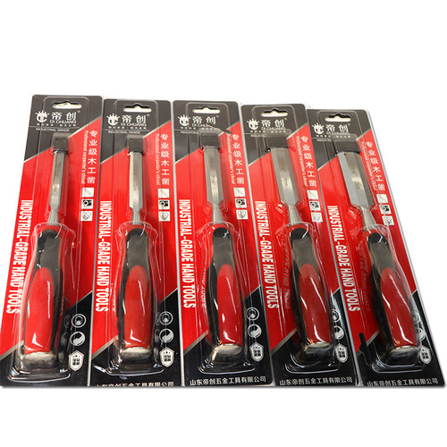 Manufacturer wholesale woodworking chisel two-color handle flat chisel 10-25mm flat chisel Dichuang hardware tools decoration engraving