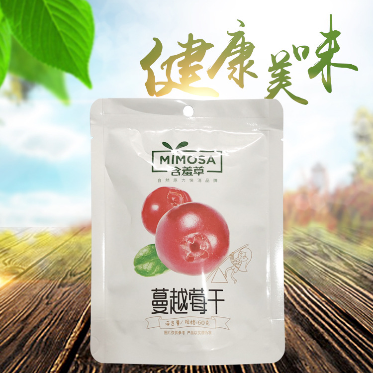 厂家直销蔓越莓干50g菠萝干草莓干办公室休闲零食 果干蜜饯