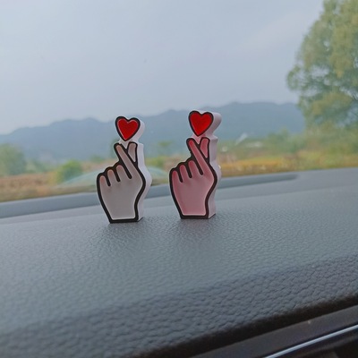 ins擴香石定制 車載香薰香水夾比心手出風口花店婚慶資材策劃禮品