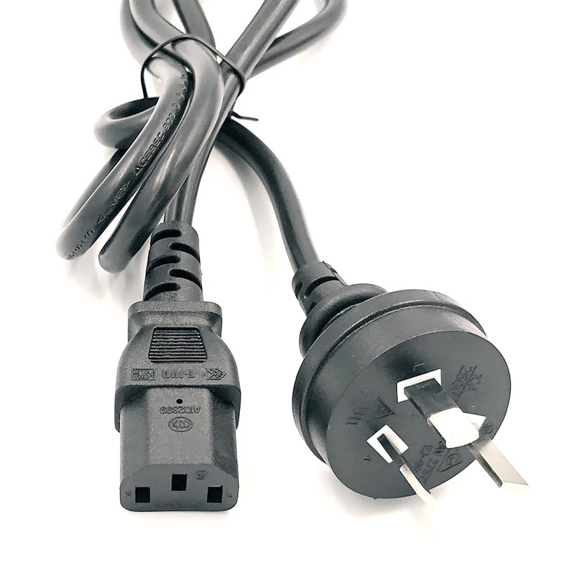 10A 250V SAA澳规三插电源线 澳标品字尾梅花尾 澳大利亚AC插头线