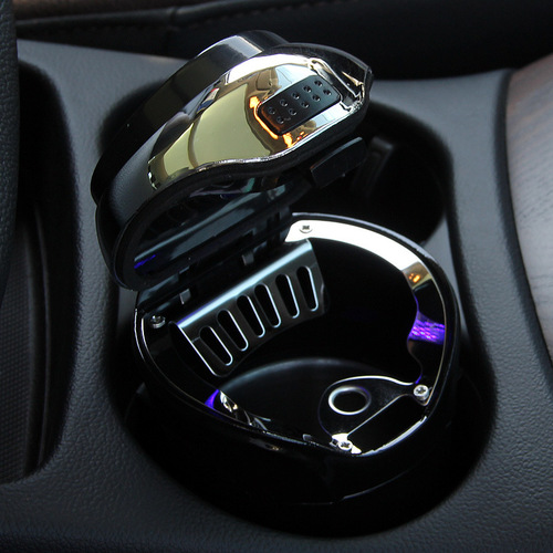 Car Flash N12A Car Cigarette Ashtray with Light and Cover Creative In-Car Automotive Accessories