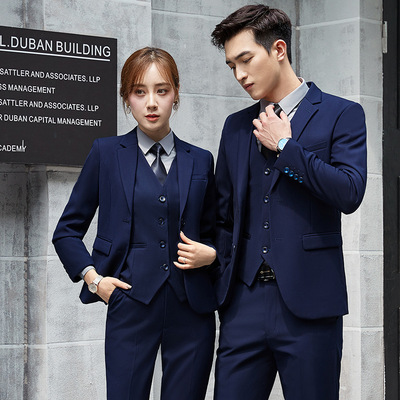 2020秋冬新款西装套装男女同款职业装西服4S店正装工作服现货批发|ms