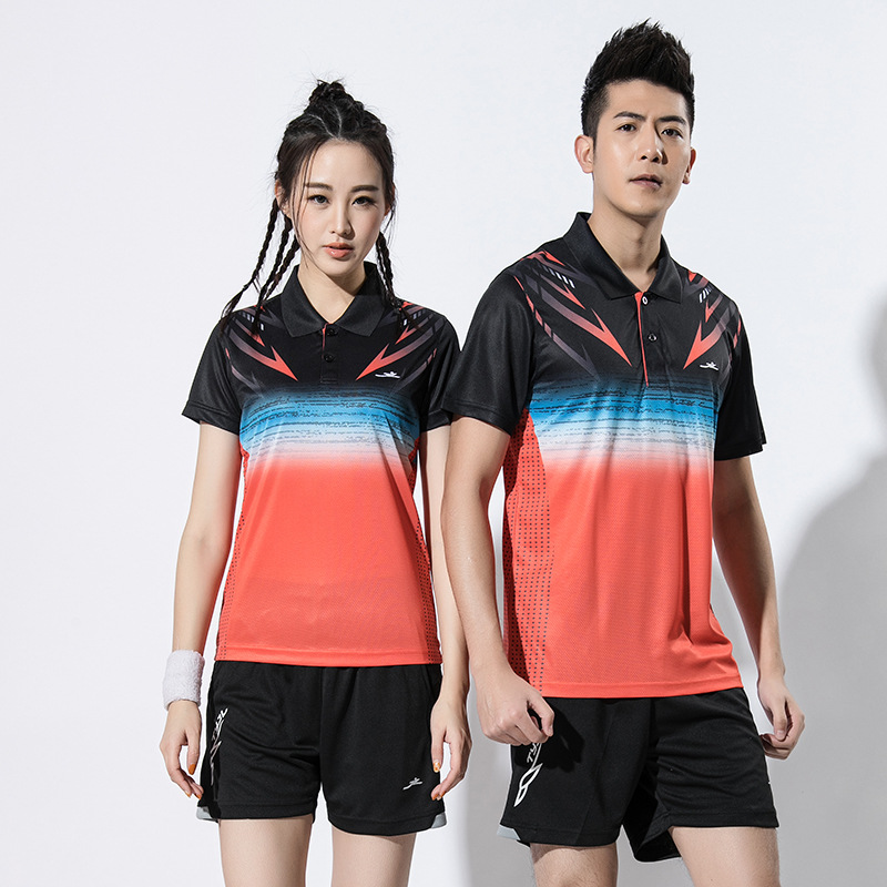 One piece On behalf of Short sleeved badminton men and women suit Volleyball clothing Tennis Tennis clothing customized LOGO