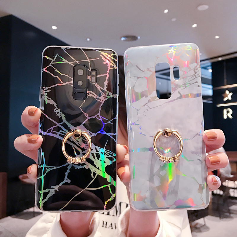 适用于三星S10P外单爆款镭射大理石纹S10手机壳NOTE8镭射S8保护套