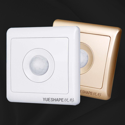 厂家批发人体感应开关红外线感光面板两线LED延时开关楼道86型|ms