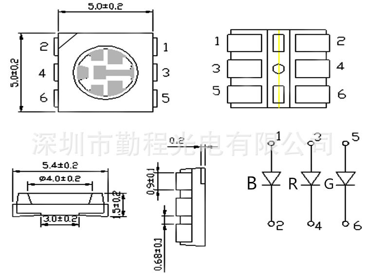 5050RGB尺寸常规支架