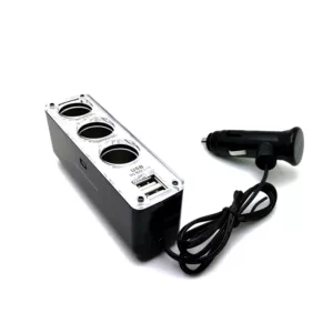 3.1A İkili USB Avtomobil Telefon Şarj Cihazı, Bir Siqaret Yandırıcı Adapter, Üç Rozetka