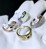 Golden capacious ring stainless steel, accessory suitable for men and women, pink gold, Korean style, four-leaf clover