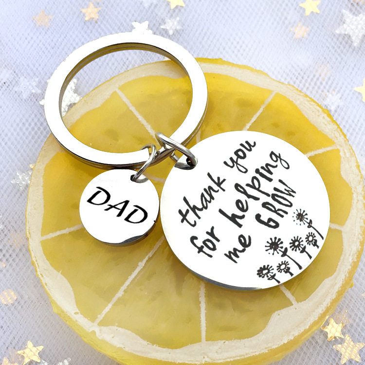 Stainless Steel Material Geometric Keychain Stainless Steel Mother'S Day Father'S Day